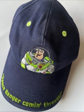 Disney Buzz Lightyear Navy Blue Kids Cap with Lime Accents